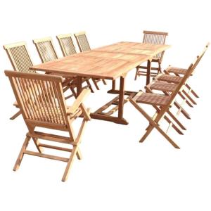 Salon de jardin teck 12 places table rectangulaire 8 chaise…