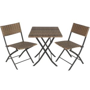 Salon de jardin TREVI 2 personnes marron naturel