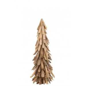 Sapin de Noël décoratif à led en bois naturel 27x27x80.5 cm…