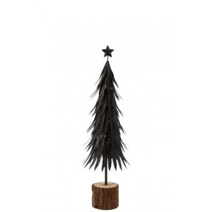 Sapin de Noël décoratif à led en verre - métal noir 15x15x5…