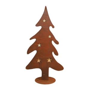 Sapin de Noël décoratif jardin extérieur métal rouillé marr…