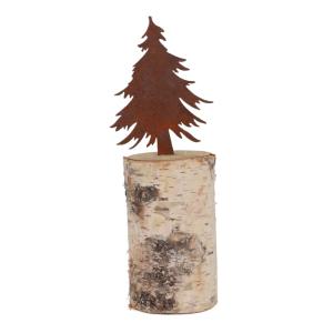 Sapin de Noël décoratif métal rouillé bois marron 8 x 37 cm…