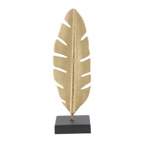 Sculpture en métal doré avec base noire et bougeoir 10x10x3…