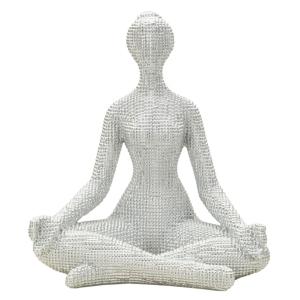 Sculpture en résine argentée 20,5x15,5x23 cm