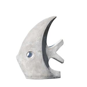 Sculpture poisson gris H78 cm