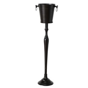 Seau à champagne sur pied en métal noir - H108cm