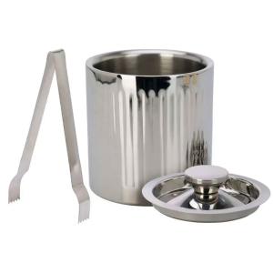 Seau à glaçons en acier inoxydable avec pince 15x15x18.5cm