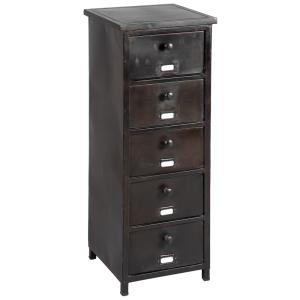 Semainier 5 tiroirs en acier noir