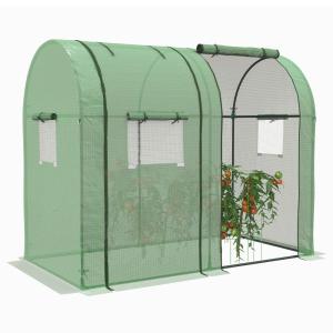 Serre de jardin 2 portes zippées acier pe haute densité ver…