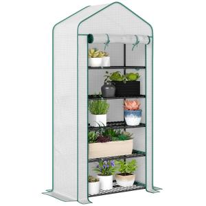 Serre de jardin 5 niveaux acier blanc