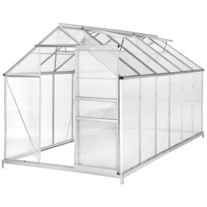 Serre de jardin aluminium fondation fenêtre toit 375x185cm…