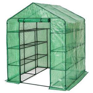 Serre de jardin plastique souple vert 2,04 m² avec 16 étagè…