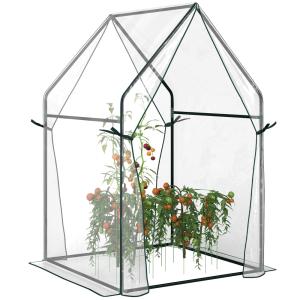 Serre de jardin portes zippées enroulables pvc et acier bla…