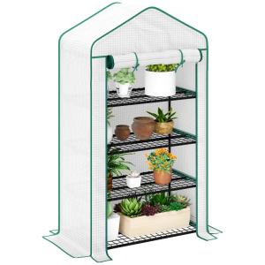 Serre de jardin renforcée 135 g/m² acier blanc