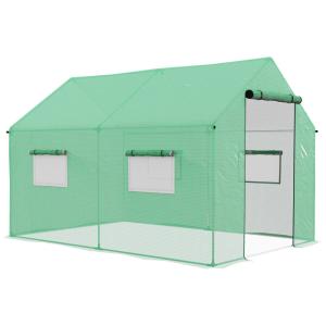 Serre de jardin tunnel 2 x 3m 6m² avec porte enroulable ver…