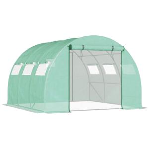 Serre de jardin tunnel porte déroulante acier renforcé et p…