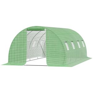 Serre de jardin tunnel porte enroulable acier galvanisé et…