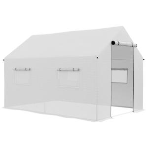 Serre de jardin tunnel porte enroulable acier galvanisé pe…
