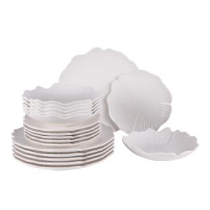 Service d'assiettes   18 pièces blanches en porcelaine