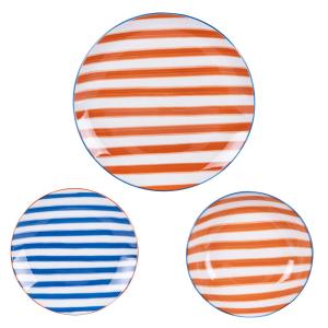 Service d'assiettes 18 pièces  orange et bleues multicolore…