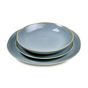 Service de vaisselle 18 pièces en Grès Bleu