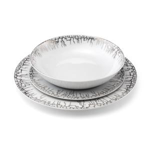 Service de vaisselle 18 pièces en Porcelaine Gris