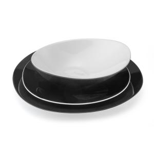 Service de vaisselle 18 pièces en Porcelaine Noir