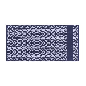 Serviette coton 50x100 cm bleu foncé imprimé