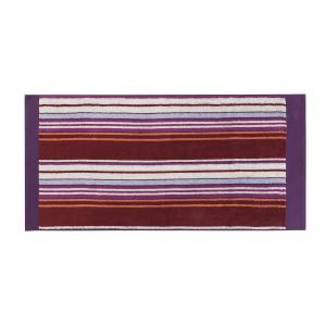 Serviette coton 50x100 cm violet rayé