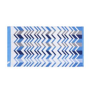 Serviette coton bleu clair rayé 50x100 cm