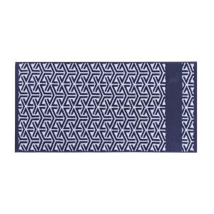 Serviette coton bleu foncé imprimé 50x100 cm