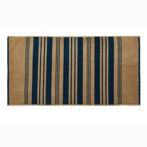 Serviette coton bleu foncé rayé 50x100 cm