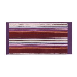 Serviette coton violet rayé 50x100 cm