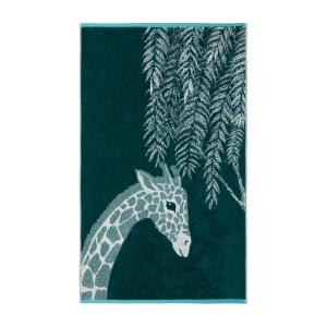 Serviette de bain en  velours bleu 55 x 100 cm