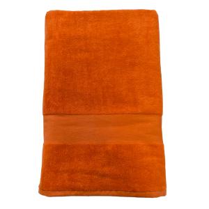 Serviette de bain éponge velours unie Classy" Orange 90x180…