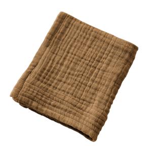 Serviette de bain gaze de coton camel 30x50 cm