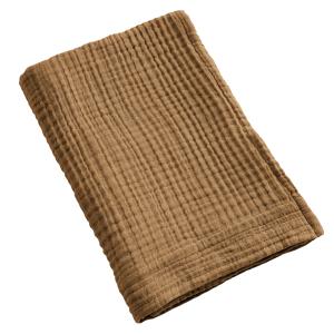 Serviette de bain gaze de coton camel 70x130 cm