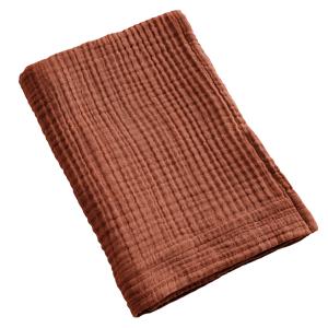 Serviette de bain gaze de coton terracotta 70x130 cm