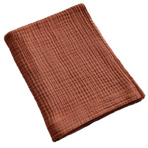 Serviette de bain gaze de coton terracotta 90x150 cm