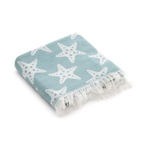 Serviette de plage en coton avec franges aqua marine 90x180…