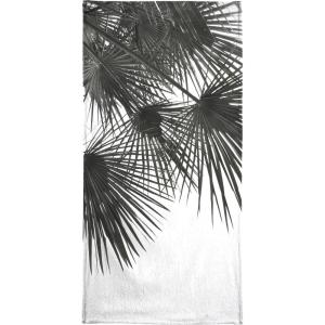 Serviette de plage en éponge-velours en blanc & gris 90x180