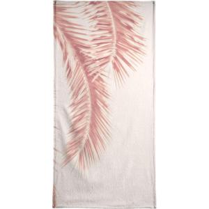 Serviette de plage en éponge-velours en blanc & rose 90x180