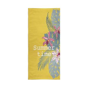 Serviette de plage éponge imprimé SUMMER JAUNE AMAZONIA