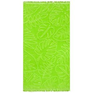 Serviette de plage éponge Velours  ciselé Vert    Klang  90…