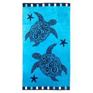 Serviette de plage éponge velours Jacquard Bellia" 100x175…