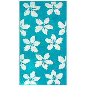 Serviette de plage éponge Velours Jacquard Bleu    Caracol…