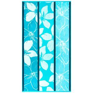 Serviette de plage éponge Velours Jacquard Bleu    Miyako…