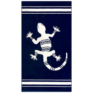 Serviette de plage éponge Velours Jacquard Bleu    Sistelo…