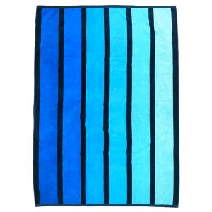 Serviette de plage éponge velours Jacquard Happy blue XL 14…