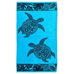 Serviette de plage éponge velours Jacquard Lagao 90x170